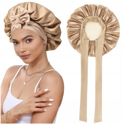 Saténový turbán na spaní proti krepatění