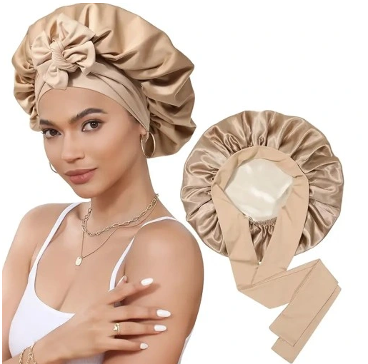 Saténový turbán na spaní proti krepatění